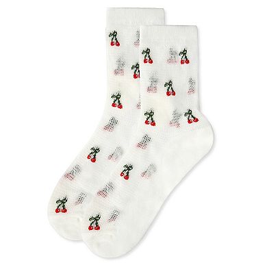 Women's Cherrybomb Waffleknit Cotton Blend Crew Sock