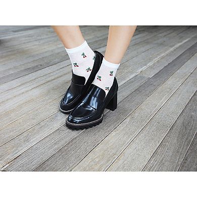 Women's Cherrybomb Waffleknit Cotton Blend Crew Sock