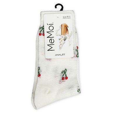 Women's Cherrybomb Waffleknit Cotton Blend Crew Sock