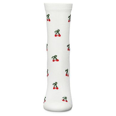 Women's Cherrybomb Waffleknit Cotton Blend Crew Sock