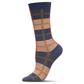 Women's Retro Vintage Plaid Cotton Blend Crew Sock