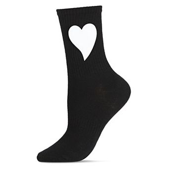 Women's Floating Heart Cotton Blend Crew Sock