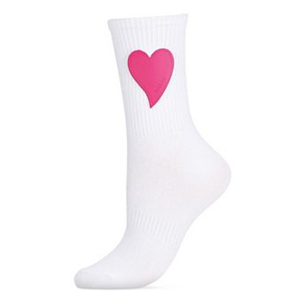 Women's Floating Heart Cotton Blend Crew Sock