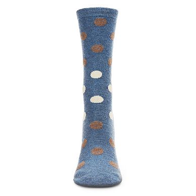 Women's Multi Shade Polka Dot Cashmere Blend Crew Sock