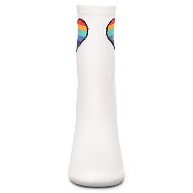Women's Rainbow Heart Cotton Blend Anklet Sock