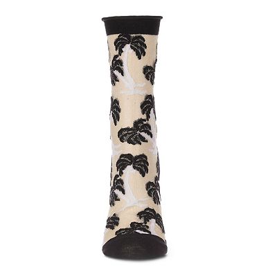 Palm Tree Sheer Women's Ankle Socks
