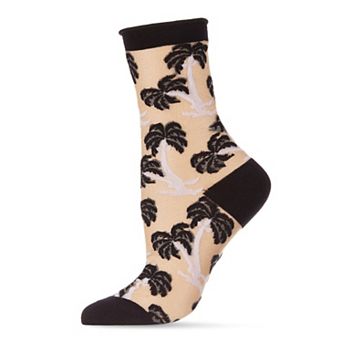 Palm Tree Sheer Women's Ankle Socks