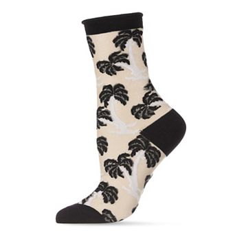 Palm Tree Sheer Women's Ankle Socks