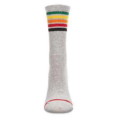 Women's Rainbow Stripe Athletic Cotton Blend Crew Sock