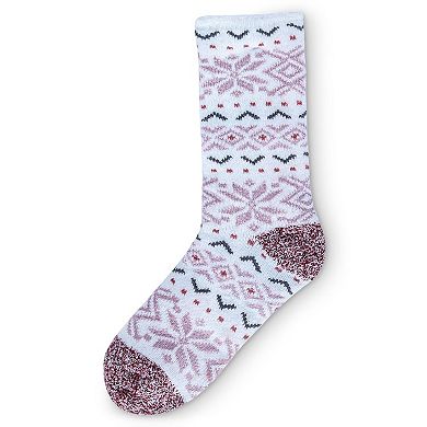 Women's Snowflake Buttersoft Plush Lined Crew Socks