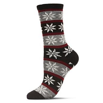 Women's Snowflake Fair Isle Cashmere Blend Crew Sock