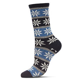 Women's Snowflake Fair Isle Cashmere Blend Crew Sock
