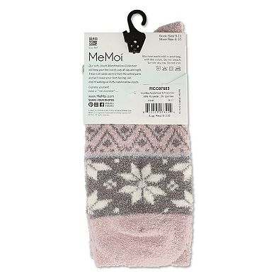 Women's Snowflake Fair Isle Super Soft Cozy Crew Socks