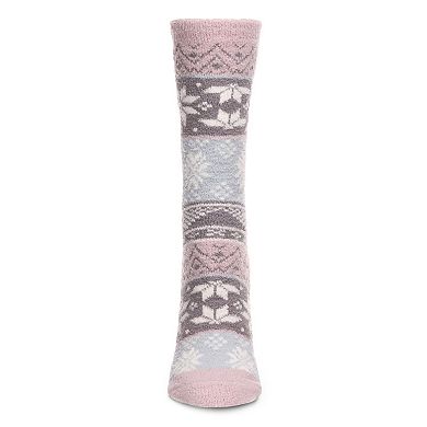 Women's Snowflake Fair Isle Super Soft Cozy Crew Socks