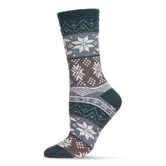Women's Snowflake Fair Isle Super Soft Cozy Crew Socks