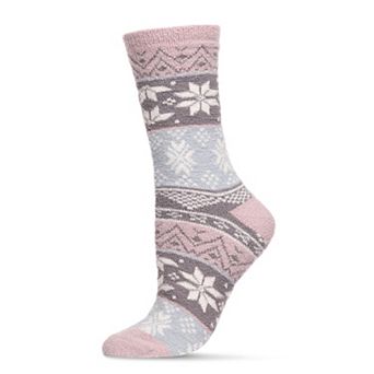 Women's Snowflake Fair Isle Super Soft Cozy Crew Socks
