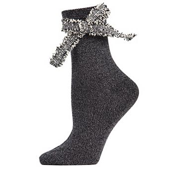 Women's Glitter Dream Bow Cotton Blend Anklet Sock