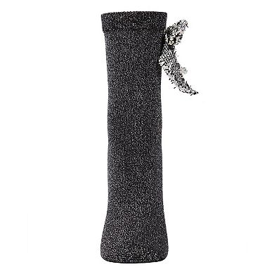 Women's Glitter Dream Bow Cotton Blend Anklet Sock