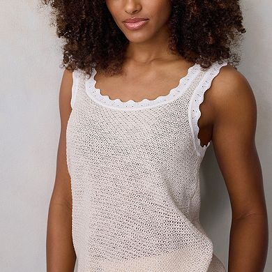 Women's LC Lauren Conrad Scallop Trim Sweater Tank Top