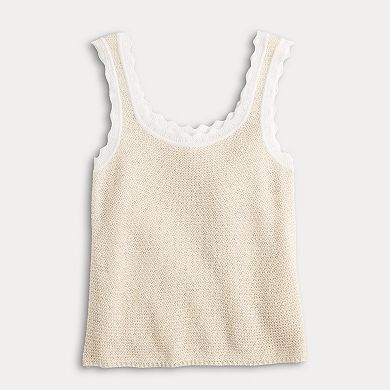 Women's LC Lauren Conrad Scallop Trim Sweater Tank Top