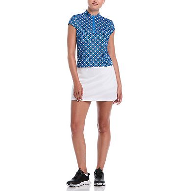 Women's Grand Slam Floral Geo Print Waist Length Golf Polo