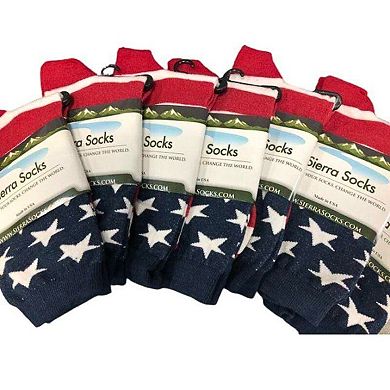 American Flag Patriotic Socks, Premium Quality Cotton Crew Socks