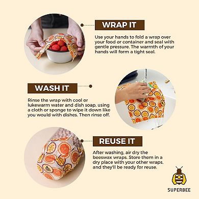 Beeswax Wrap For Food, Bowl Covers And Sandwich Wrapping Paper, Wrap Bag, Bag Size Small