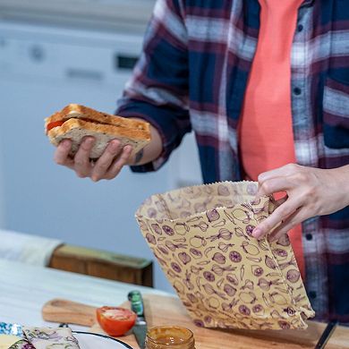 Beeswax Wrap For Food, Bowl Covers And Sandwich Wrapping Paper, Wrap Bag, Bag Size Small