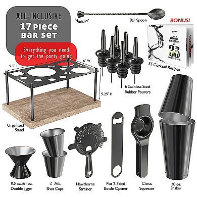 Joytable 16 PC Cocktail Shaker Set with Stand