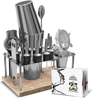 Joytable 16 pc Cocktail Shaker Set with Stand