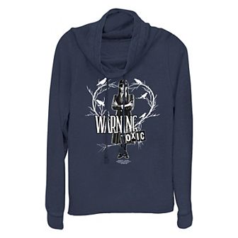 Plus Size Wednesday Warning Toxic Heart Cowlneck Graphic Lightweight Long Sleeve