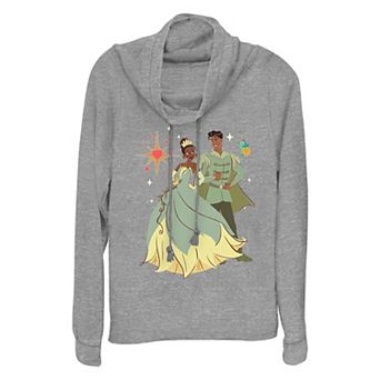Disney's The Princess And The Frog Royal Night Plus Size Cowlneck Graphic Lightweight Long Sleeve