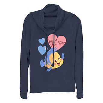 Disney's The Little Mermaid Flounder You're Fin-Tastic Plus Size Cowlneck Graphic Lightweight Long Sleeve