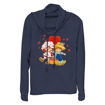 Plus Size Strawberry Shortcake And Huckleberry Pie Love Cowlneck Graphic Lightweight Long Sleeve