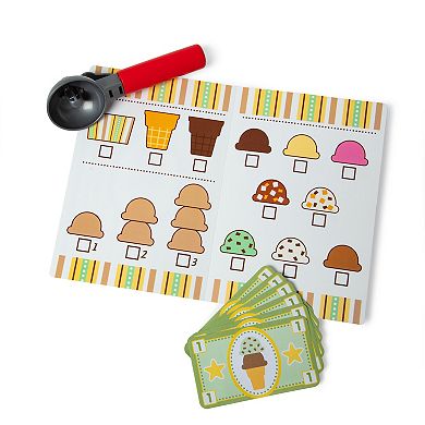 Melissa & Doug Wooden Scoop-and-Serve Ice Cream Counter 28-Piece Play Set