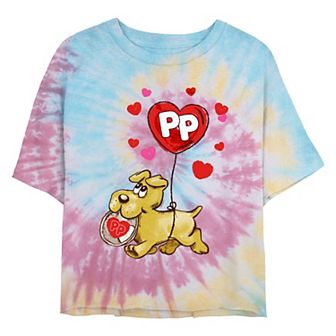 Juniors' Pound Puppies Will You Be My Valentine Cropped Graphic Tee