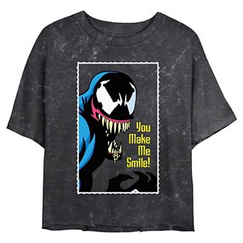 Juniors' Marvel Venom You Make Me Smile Cropped Graphic Tee