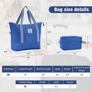 Merax Softside Luggage Expandable 3 Piece Set Suitcase with Duffel Bag，Luggage Travel Set