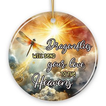 Dragonflies to the Heavens Quote Ornament, Heavenly Christmas Memorial Gift