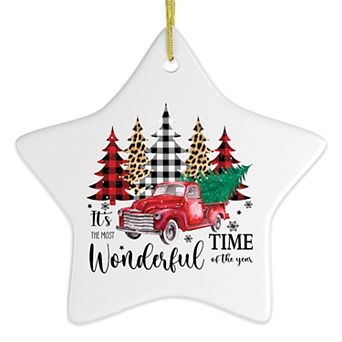 It's the Most Wonderful Time of the Year Plaid Trees Ornament