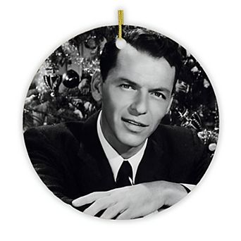 Vintage Frank Sinatra Christmas Ornament, Black and White Classic