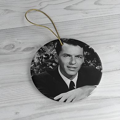 Vintage Frank Sinatra Christmas Ornament, Black and White Classic