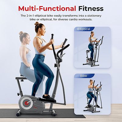 Sunny Health Fitness Smart Compact Sit and Stand Elliptical