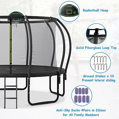 Merax 16FT Trampoline for Kids with Upgraded ArcPole and Composite TopLoop for Safety Enclosure