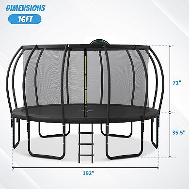 Merax 16FT Trampoline for Kids with Upgraded ArcPole and Composite TopLoop for Safety Enclosure