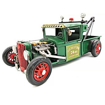 Vintage Geen Metal Towing Truck
