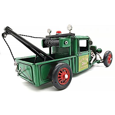 Vintage Geen Metal Towing Truck