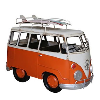 Vintage Orange Vw Bus Metal Model