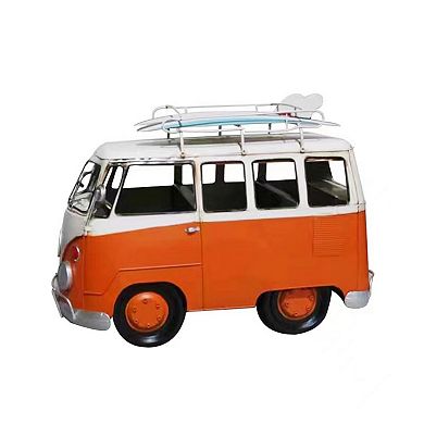 Vintage Orange Vw Bus Metal Model