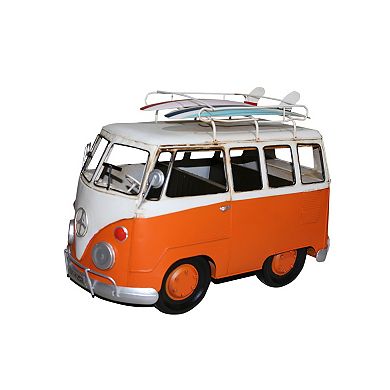 Vintage Orange Vw Bus Metal Model